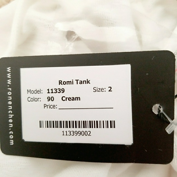 NWT Ronen Chen Romi cream tank top - Picture 3 of 4